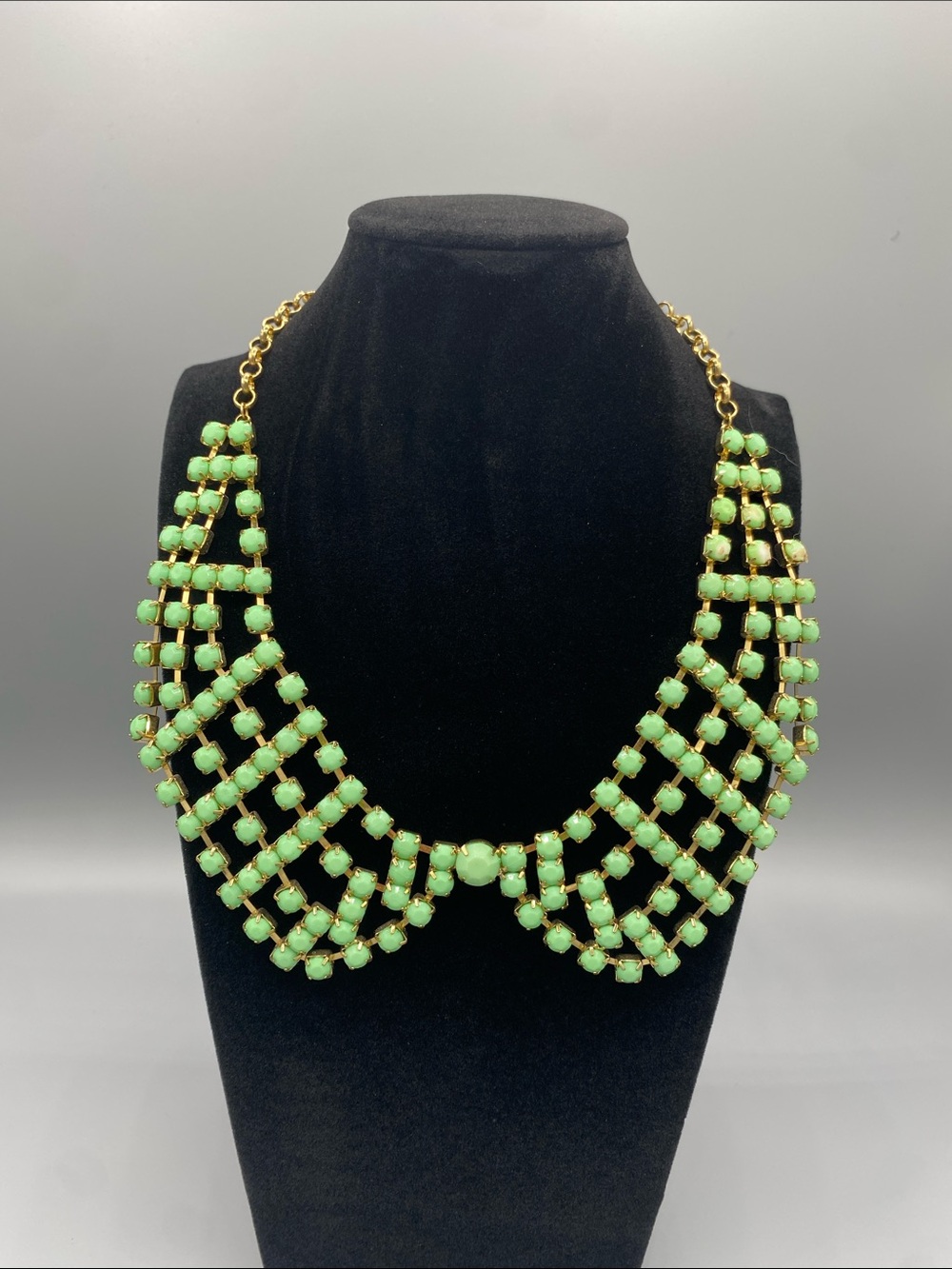 Talbots Mint Green Lattice‎ Statement Necklace